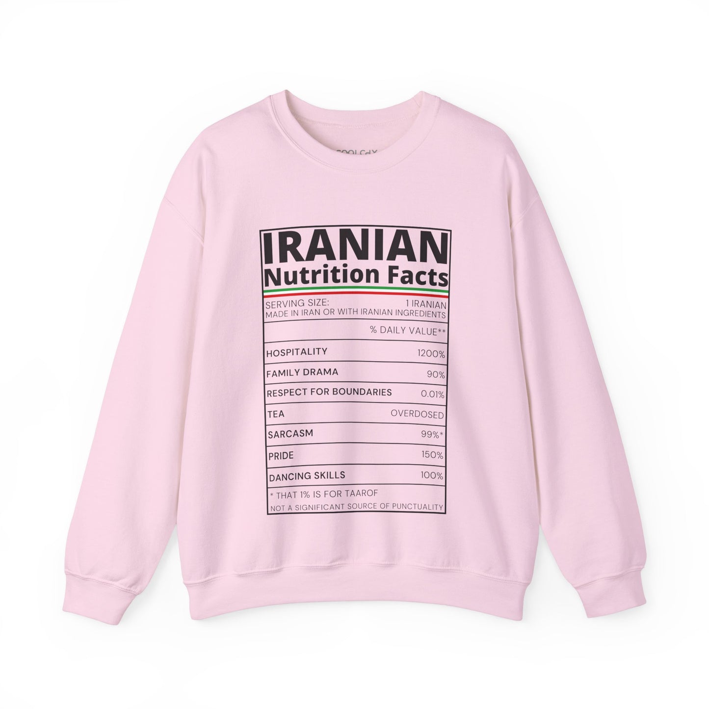 Iranian Nutrition Facts Sweatshirt