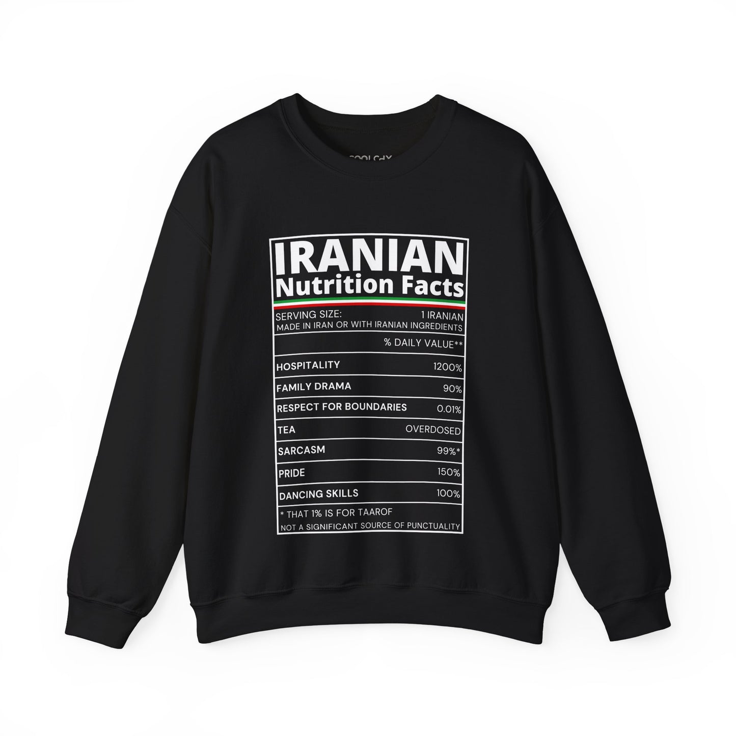 Iranian Nutrition Facts Sweatshirt