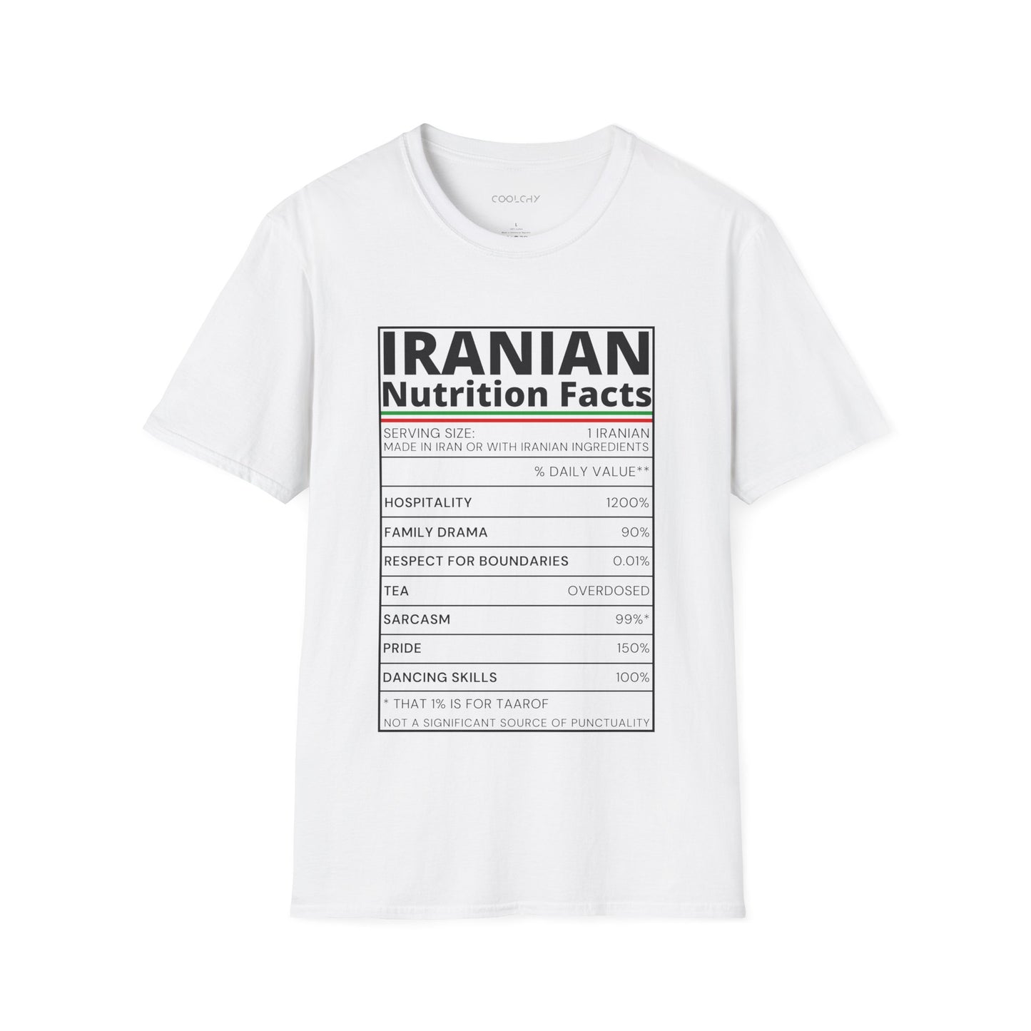 Iranian Nutrition Facts Unisex T-Shirt