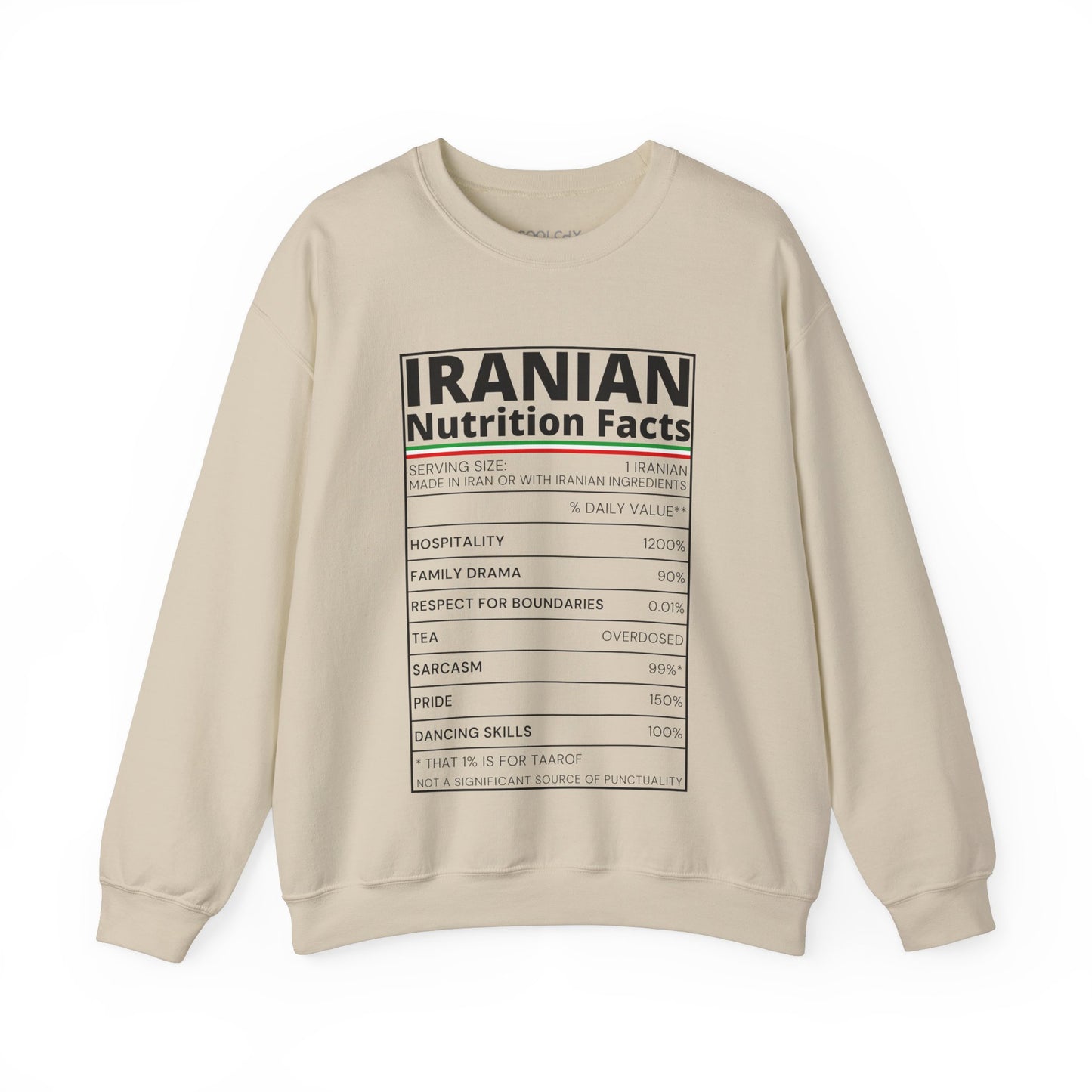 Iranian Nutrition Facts Sweatshirt