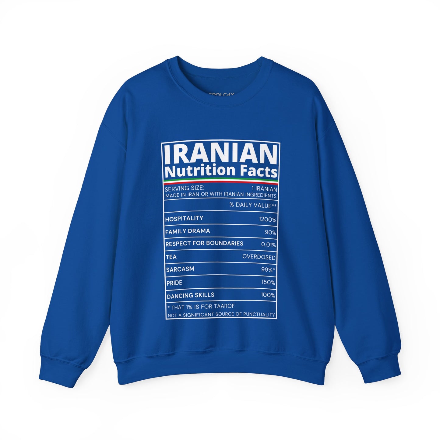 Iranian Nutrition Facts Sweatshirt