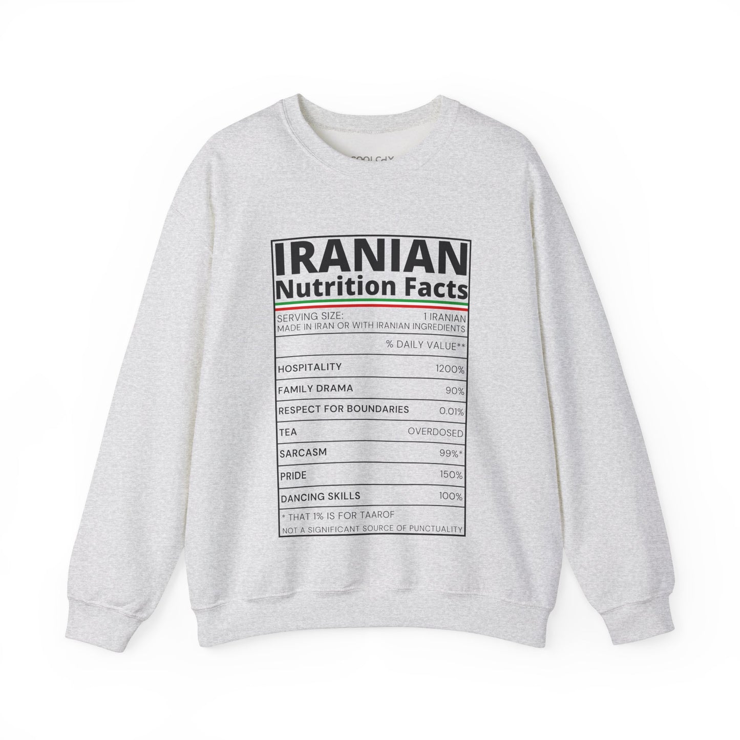 Iranian Nutrition Facts Sweatshirt