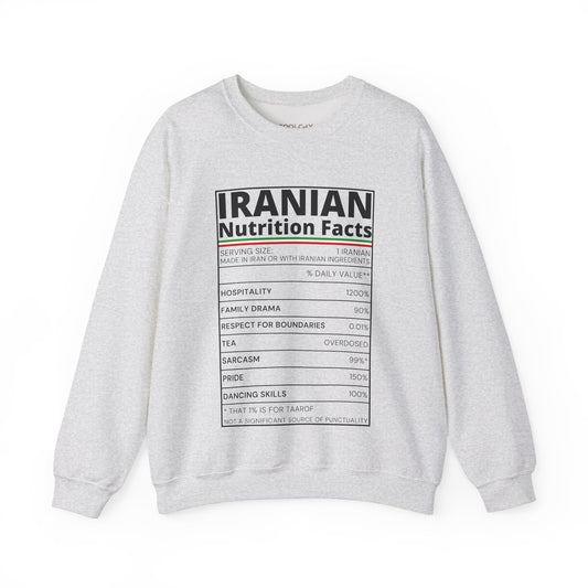 Iranian Nutrition Facts Sweatshirt
