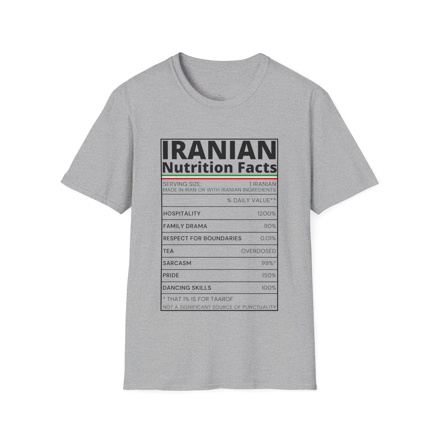 Iranian Nutrition Facts Unisex T-Shirt