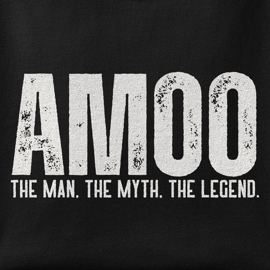 Close-up of the Amoo, the myth print showing ink detail on the fabric