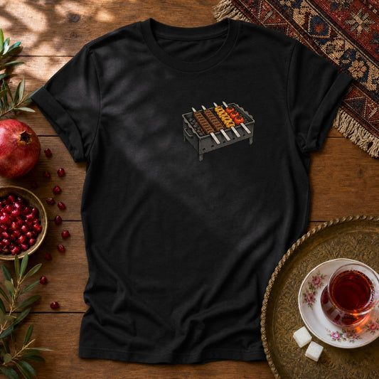 Kabab Graphics - Chest Print Unisex T-Shirt - Black