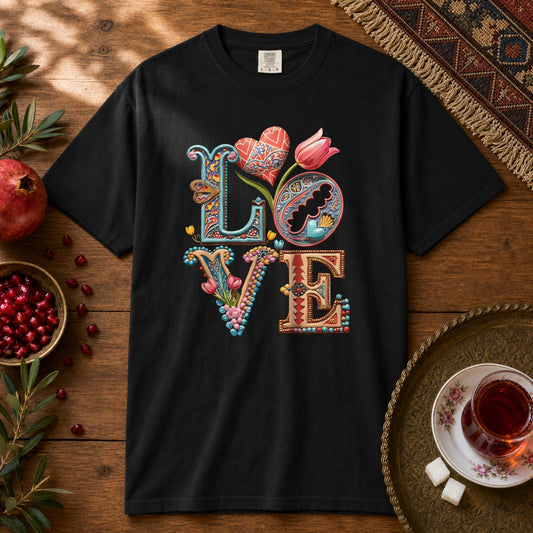 Persian Love Blossoms Premium Tee - Black