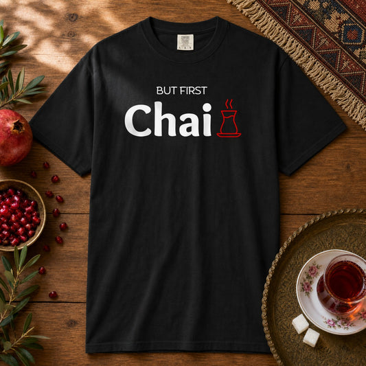 But First Chai Premium Tee - Black