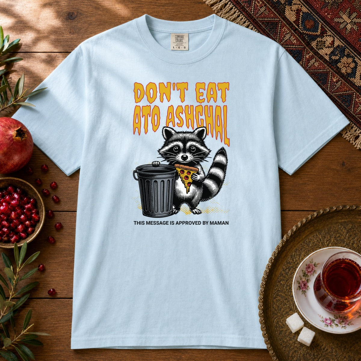 Don't Eat Ato Ashghal Premium Tee - Chambray