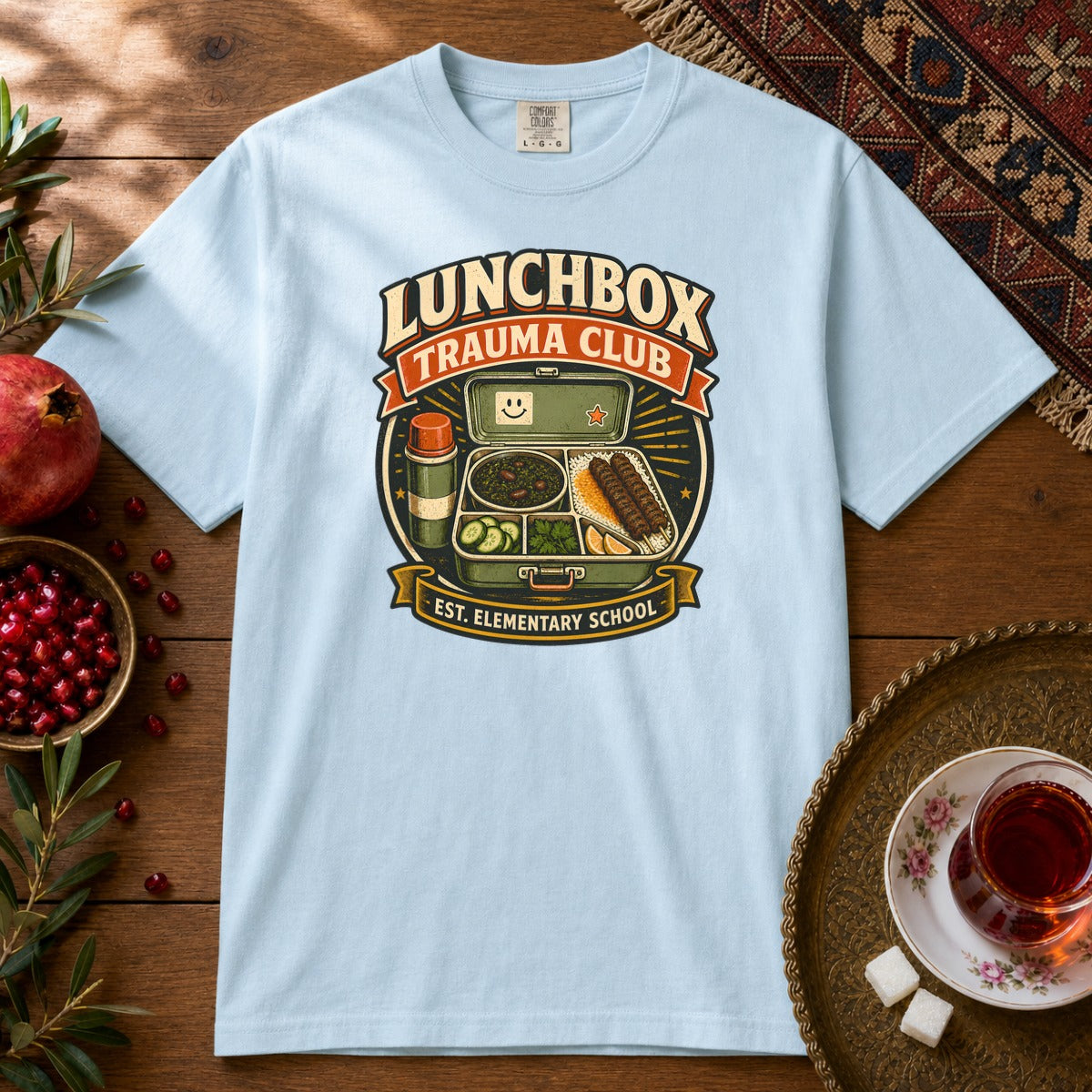 Lunchbox Trauma Club Premium Tee - Chambray