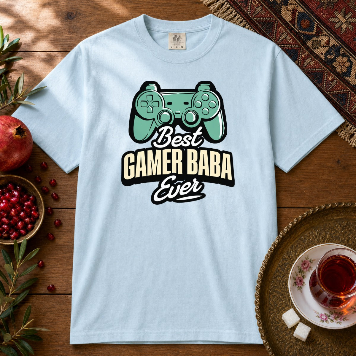Gamer Baba Premium Tee - Chambray