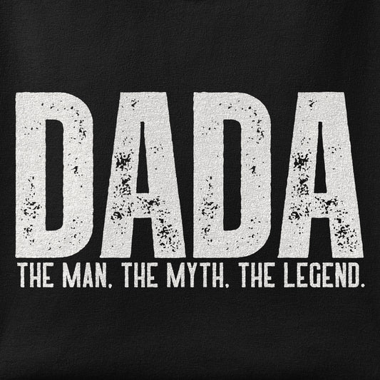 Close-up of the Dada, the myth print showing ink detail on the fabric