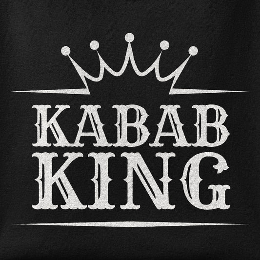 Close-up of the Kabab King print showing ink detail on the fabric
