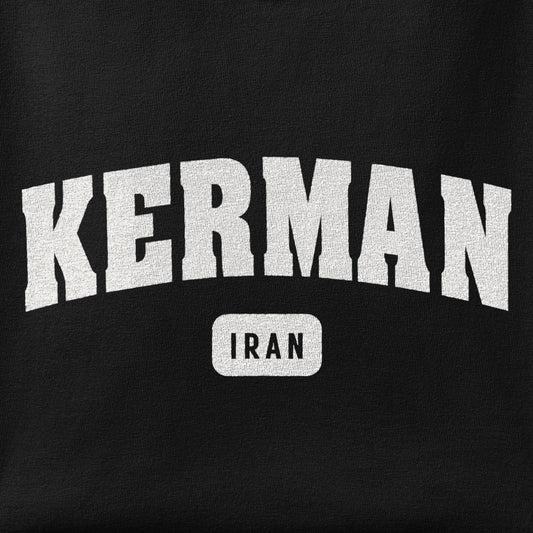 Close-up of the Kerman print showing ink detail on the fabric