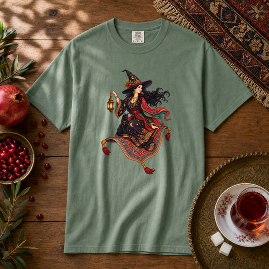 Witch and the Magic Carpet Premium Tee - Light Green