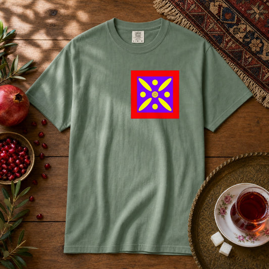Derafshe Kaviani - Chest Print Premium Tee - Light Green