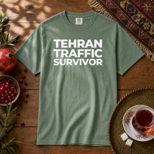 Tehran Traffic Survivor Premium Tee - Light Green