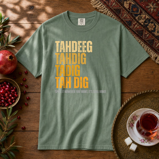 Spelling Tahdeeg Premium Tee - Light Green