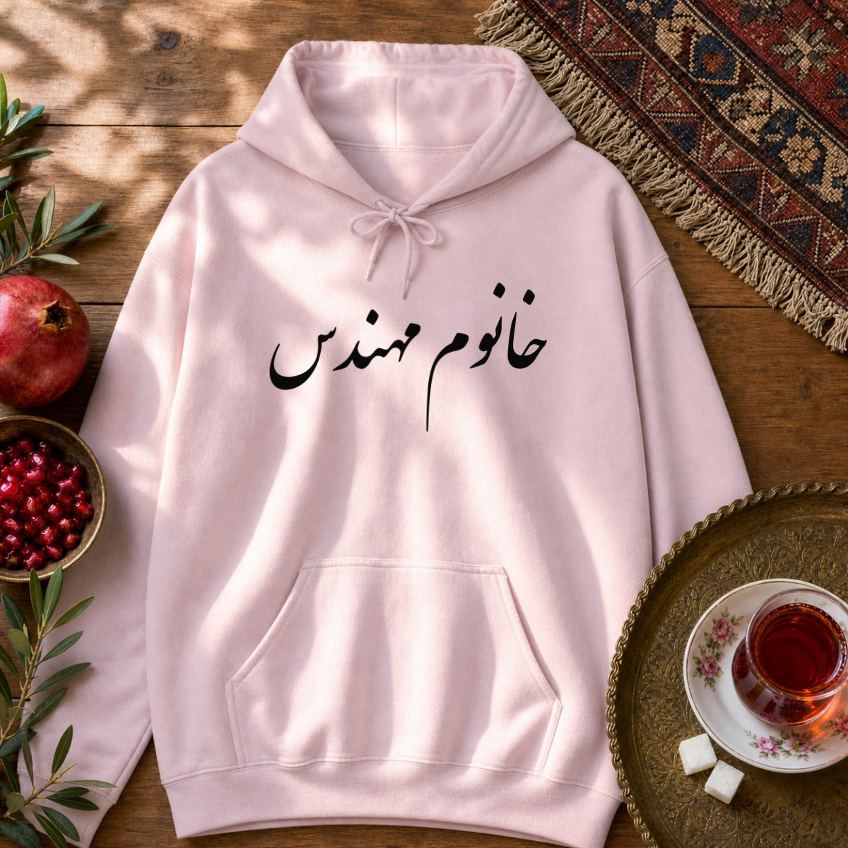 Khanoom Mohandes Hoodie - Light Pink