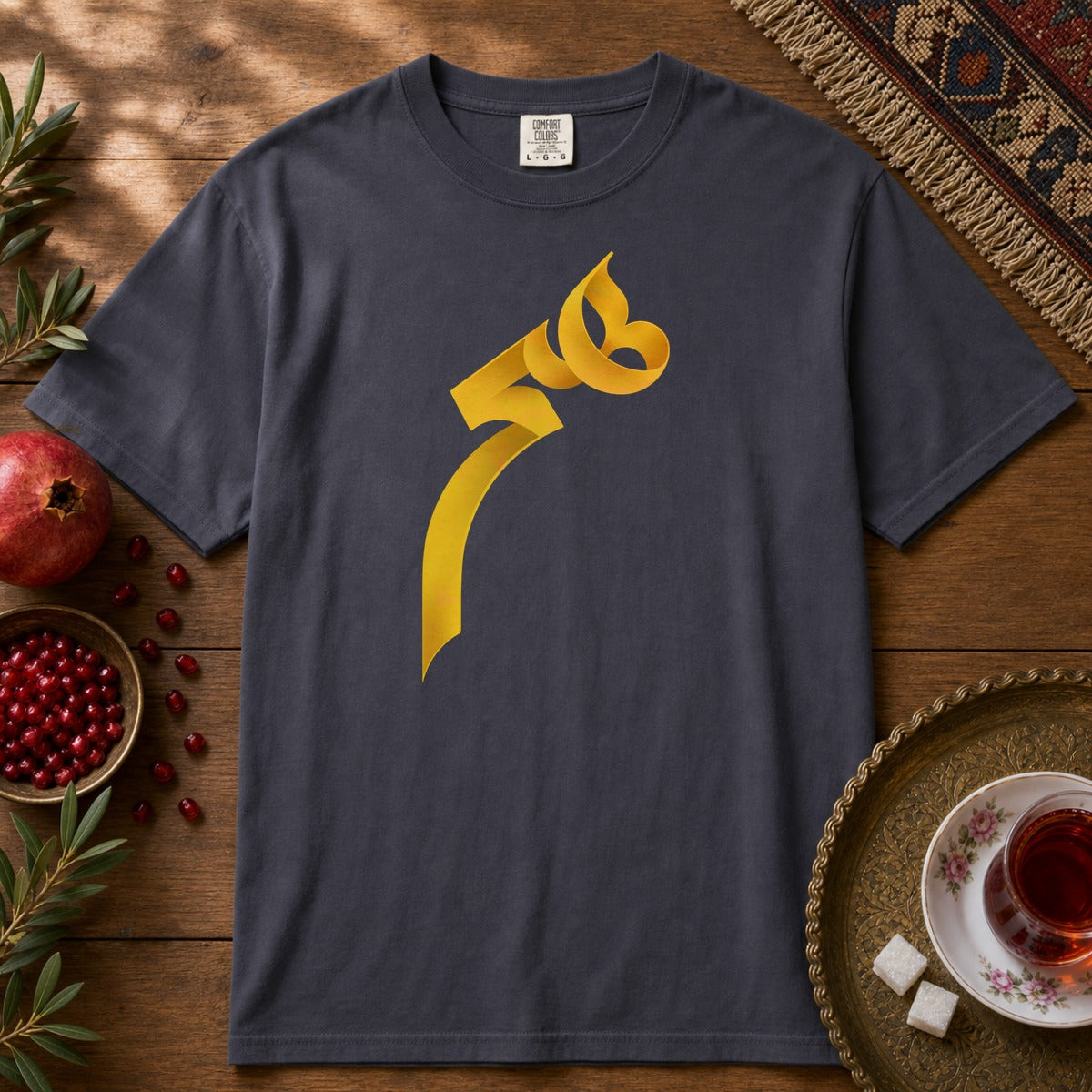Heech Persian Typography Premium Tee - Navy