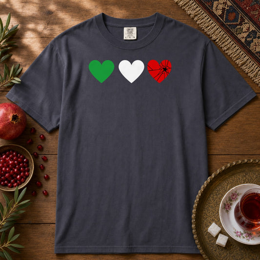 Iran Shattered Heart Premium Tee - Navy