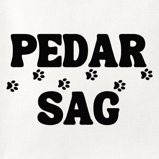 Close-up of the Pedar Sag print showing ink detail on the fabric