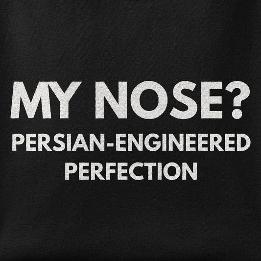 Close-up of the Persian Nose print showing ink detail on the fabric