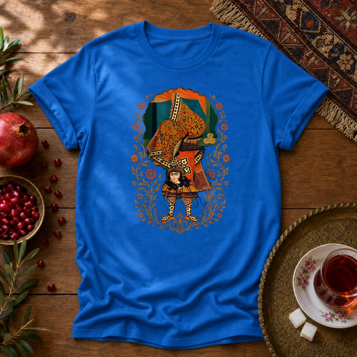 Balancing, Qajar Style Unisex T-Shirt - Royal
