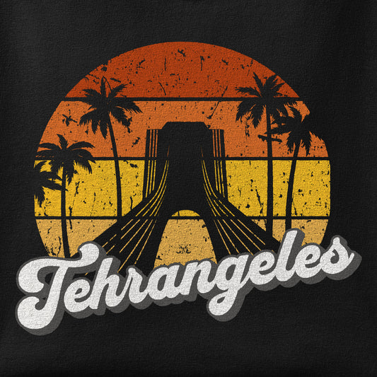 Close-up of the Tehrangeles print showing ink detail on the fabric