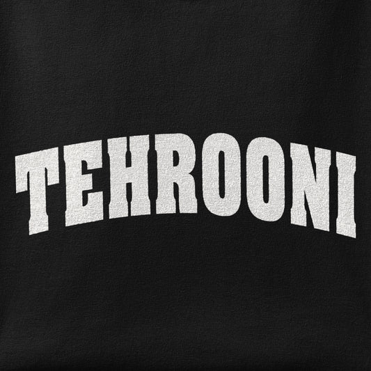 Close-up of the Tehrooni print showing ink detail on the fabric