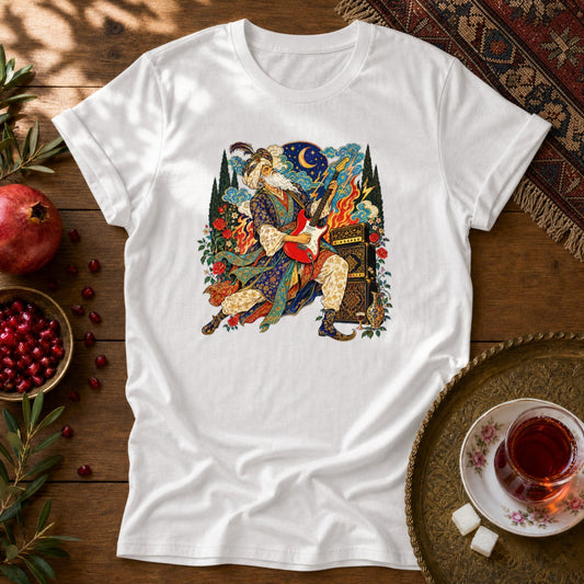 Khayyam on Guitar Unisex T-Shirt - White