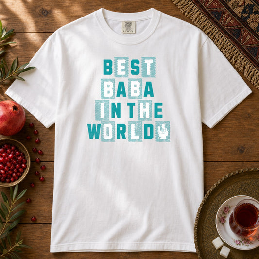 Best Baba in the World Premium Tee - White