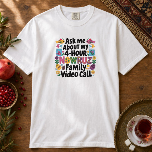 Nowruz Video Call Premium Tee - White
