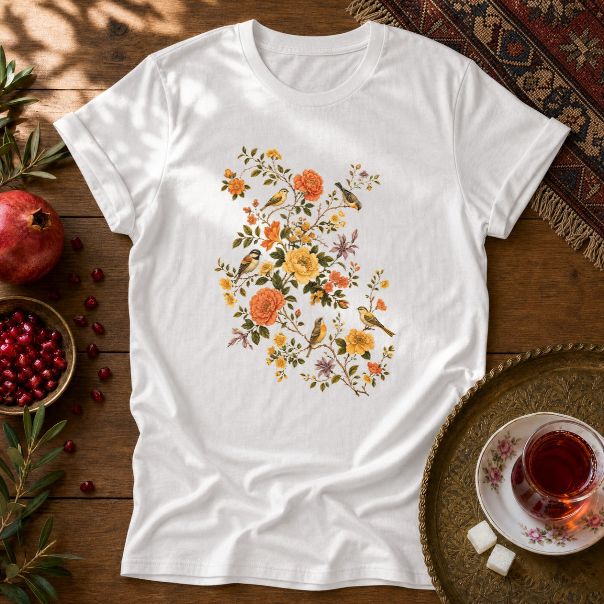 Gol va Morgh Unisex T-Shirt - White