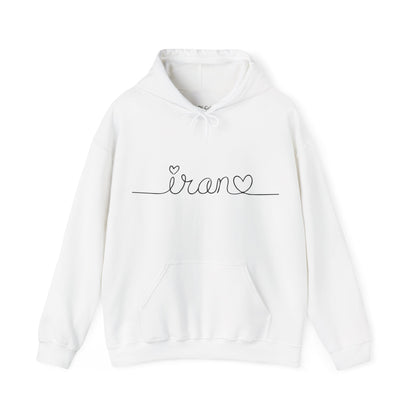 Iran Heart Line Art Hoodie