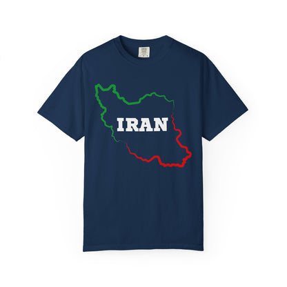 Iran Map - Flag Colors Premium Tee