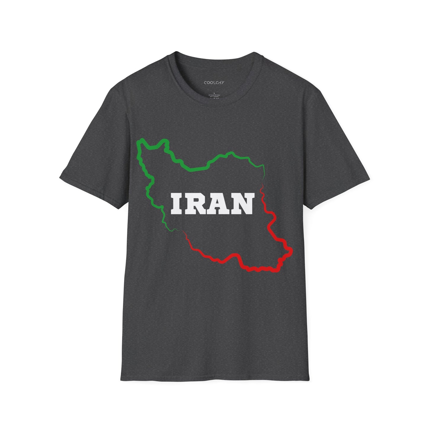 Iran Map - Flag Colors Unisex T-Shirt
