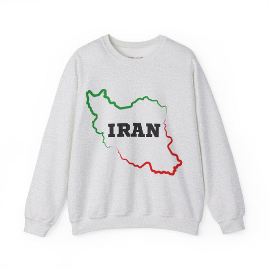 Iran Map - Flag Colors Sweatshirt
