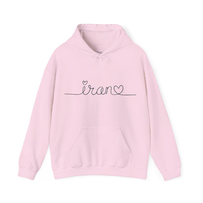 Iran Heart Line Art Hoodie