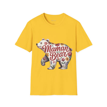 Maman Bear Floral Unisex T-Shirt