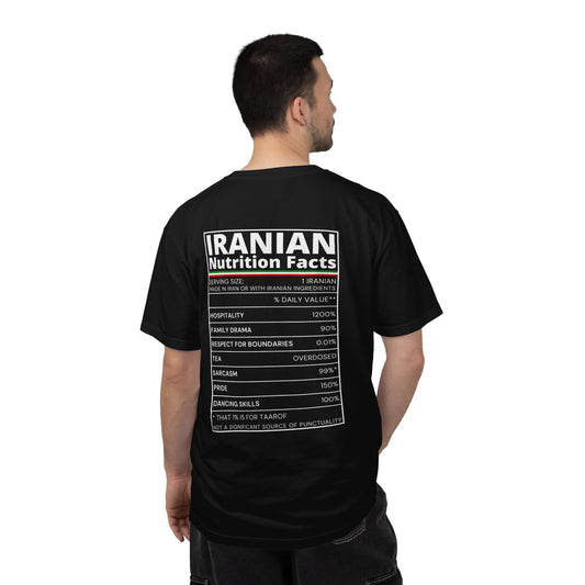 Iranian Nutrition Facts Premium Tee - Back Print