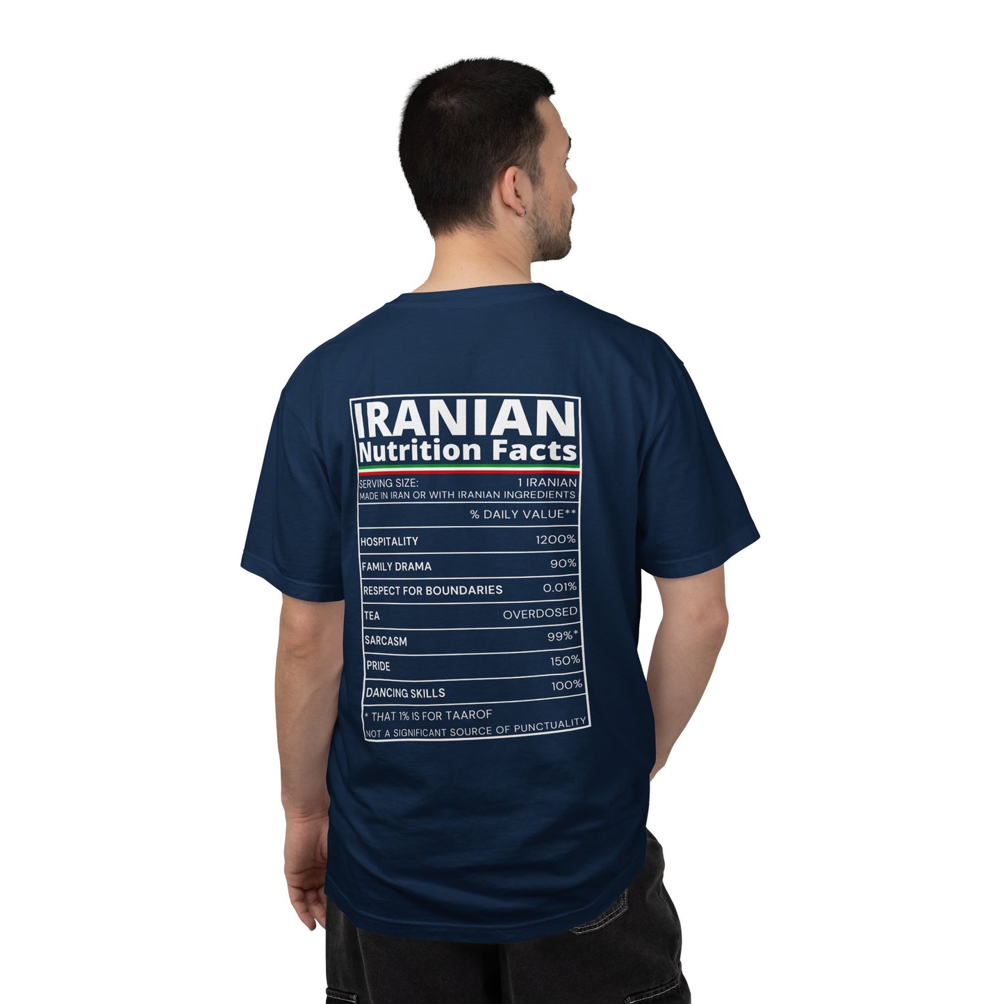 Iranian Nutrition Facts Premium Tee - Back Print