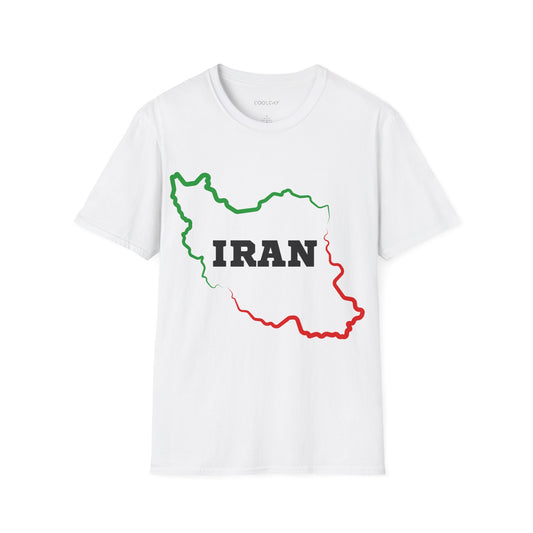 Iran Map - Flag Colors Unisex T-Shirt