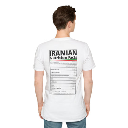 Iranian Nutrition Facts - Back Print Unisex T-Shirt