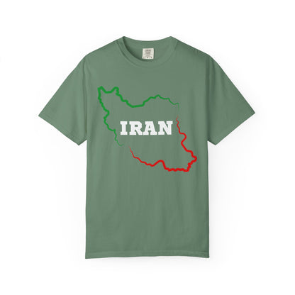 Iran Map - Flag Colors Premium Tee