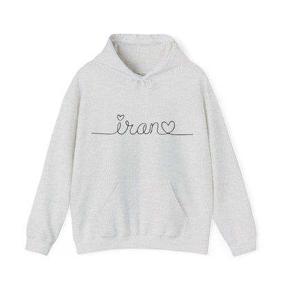 Iran Heart Line Art Hoodie