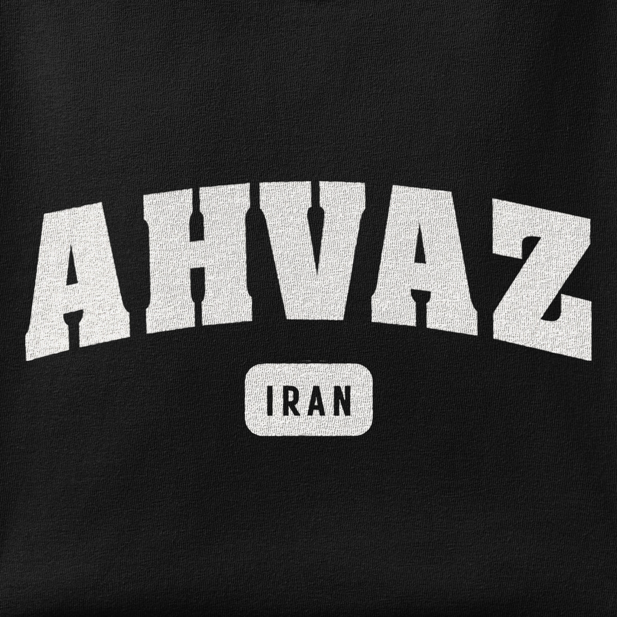 Close-up of the Ahvaz print showing ink detail on the fabric