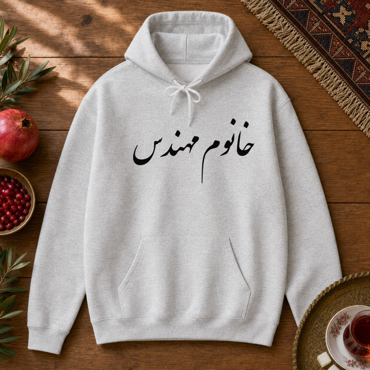 Khanoom Mohandes Hoodie - Ash