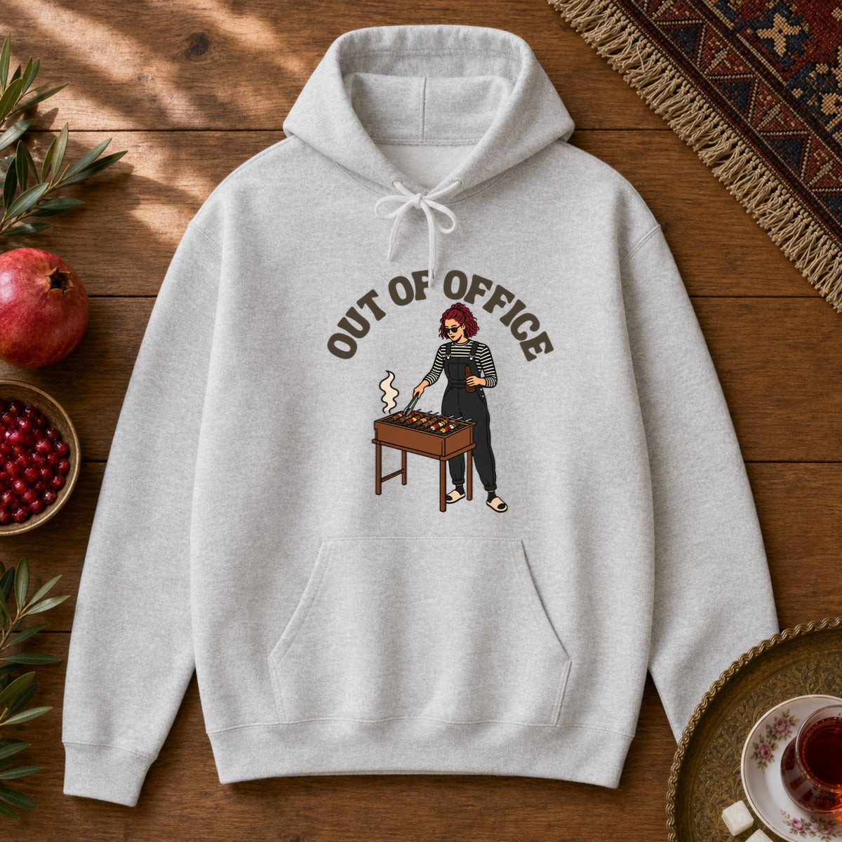 Out of Office - Female Hoodie - Ash