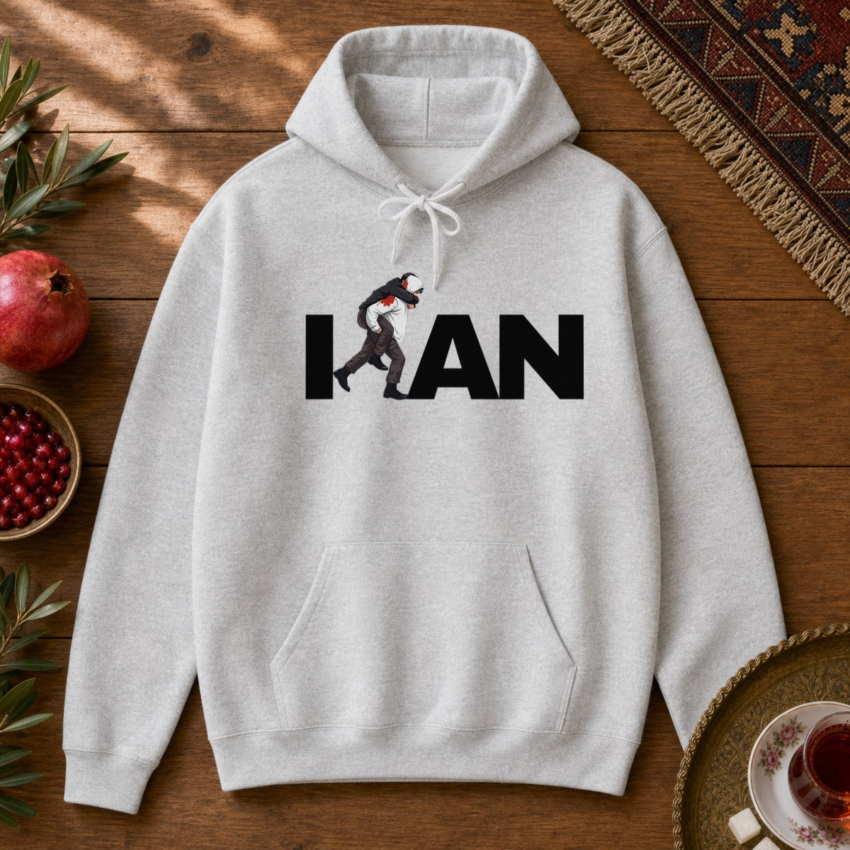 Iran's Fighter (Hamid Mahdavi) Hoodie - Ash